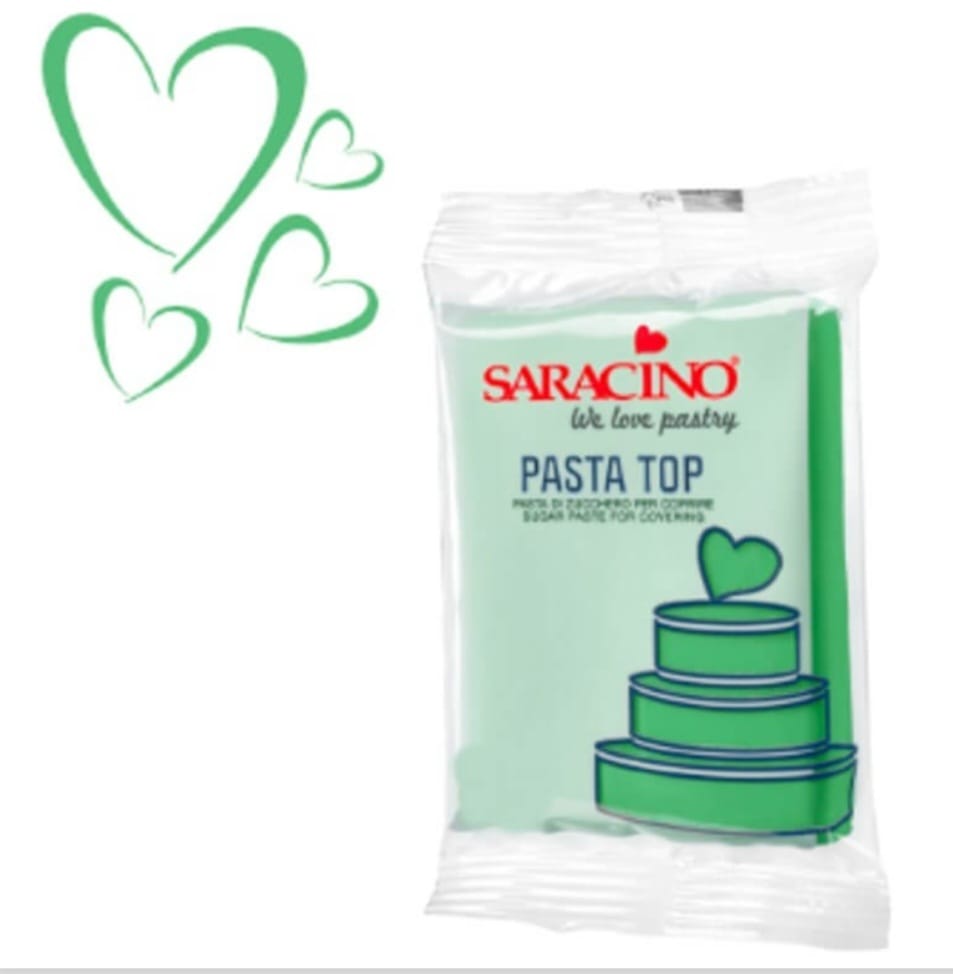 Pasta de zahar, Top pentru acoperire , 250 gr, verde, Saracino