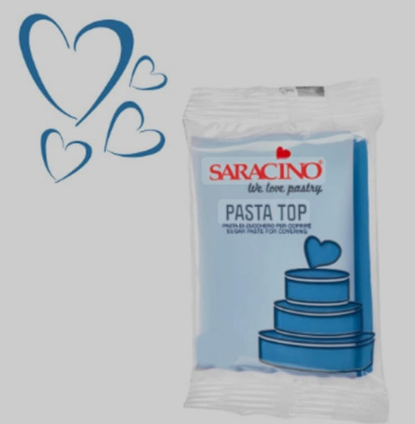 Pasta de zahar, Top, pentru acoperire si modelaj Saracino, Albastru, 250 gr