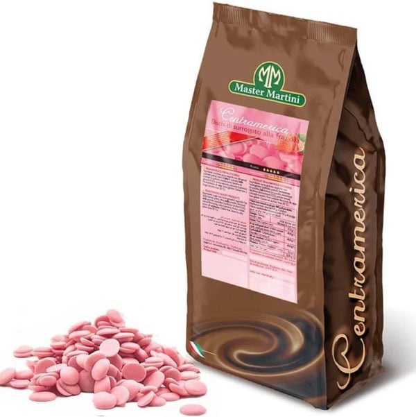 Ciocolata aroma de capsuni, Roz, 1 kg, Centramerica Master Martini