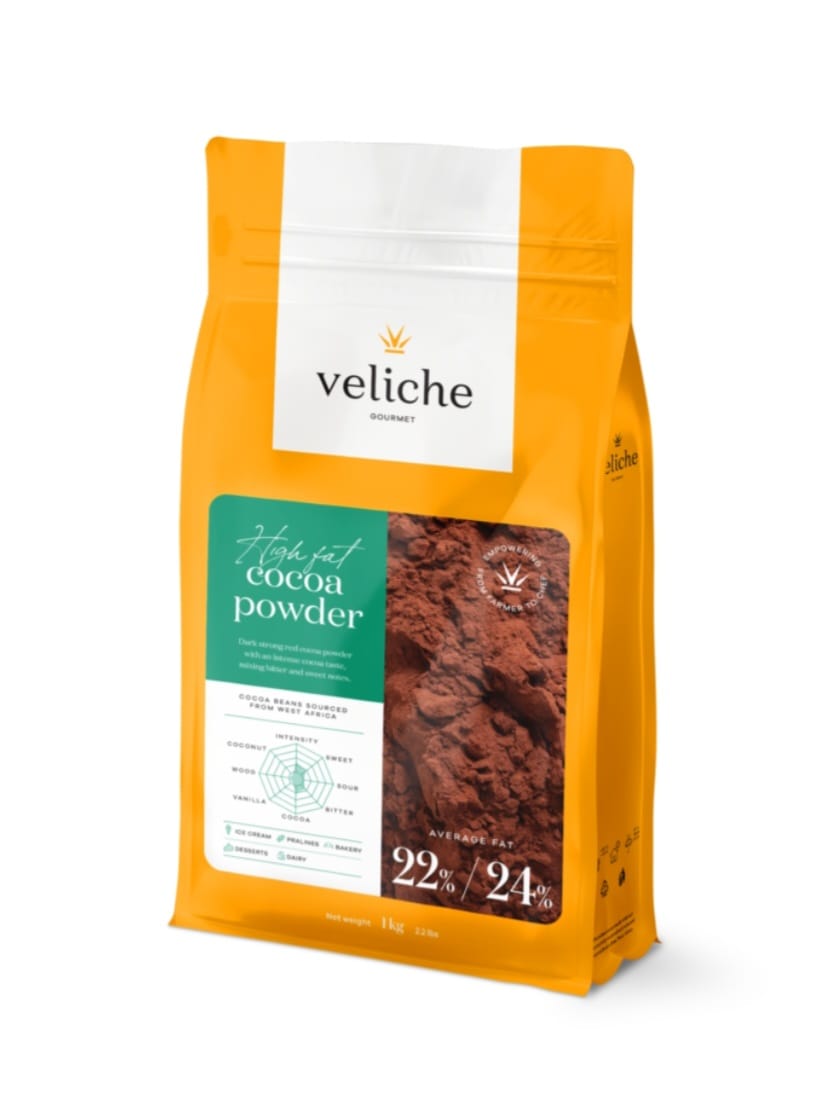 Cacao grasa neagra, alcalinizata, Veliche, 1 kg, 22-24%