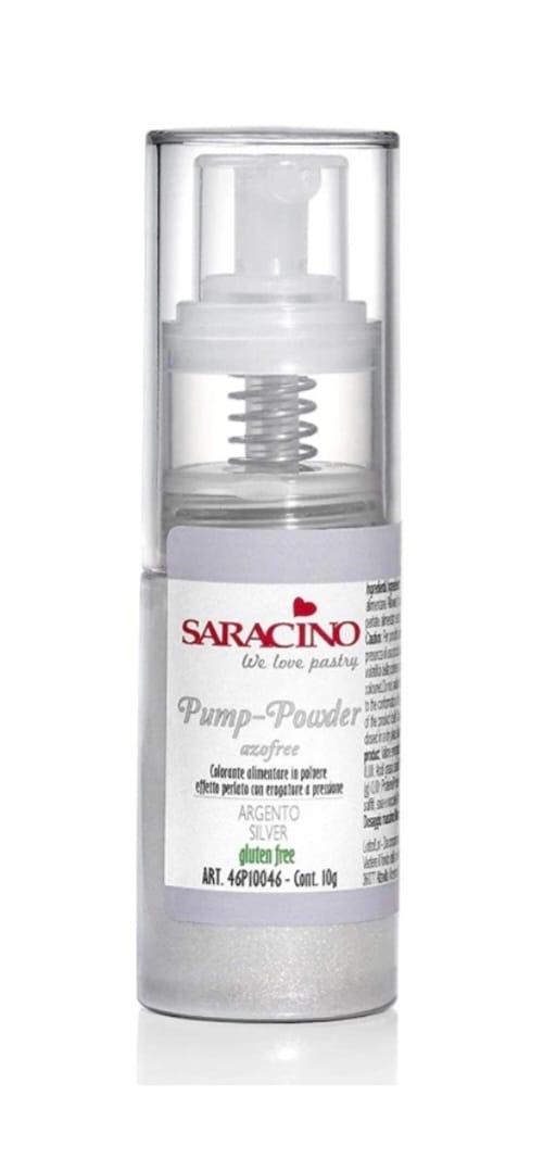 Colorant comestibil SILVER, Saracino 10 gr cu pulverizator