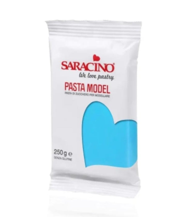 Pasta de zahar,Saracino Premium, acoperire si modelaj, albastru 250 gr
