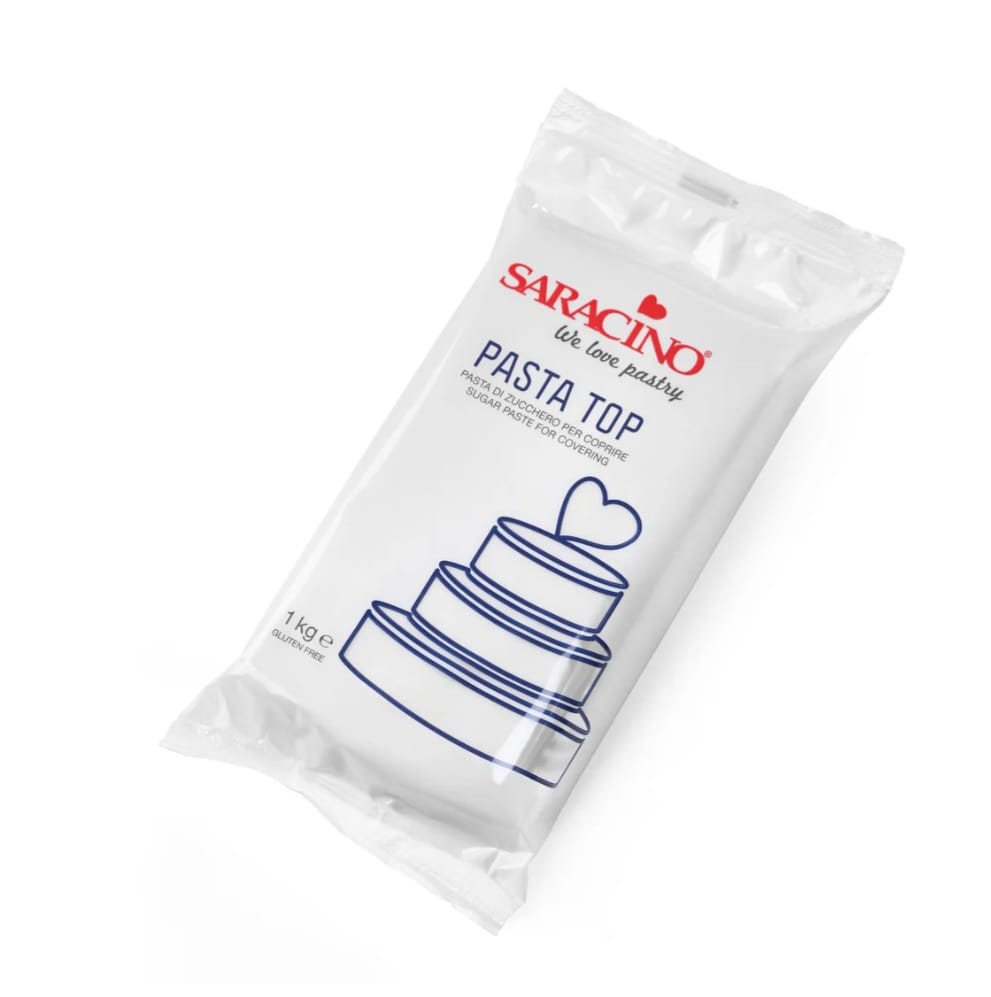 Pasta de zahar, Saracino ALB , TOP, pentru acoperire si modelaj, 1 kg