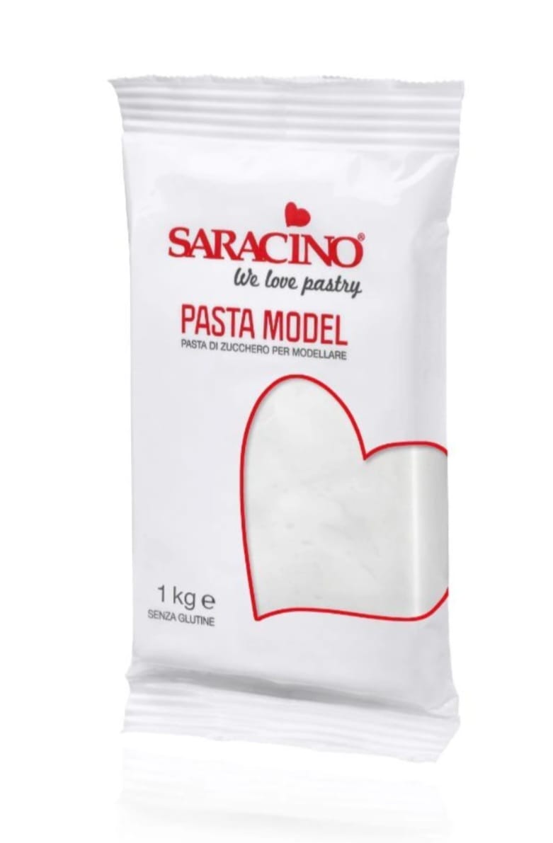 Pasta de zahar, pentru acoperire si modelaj Saracino PREMIUM,ALB , 1 KG