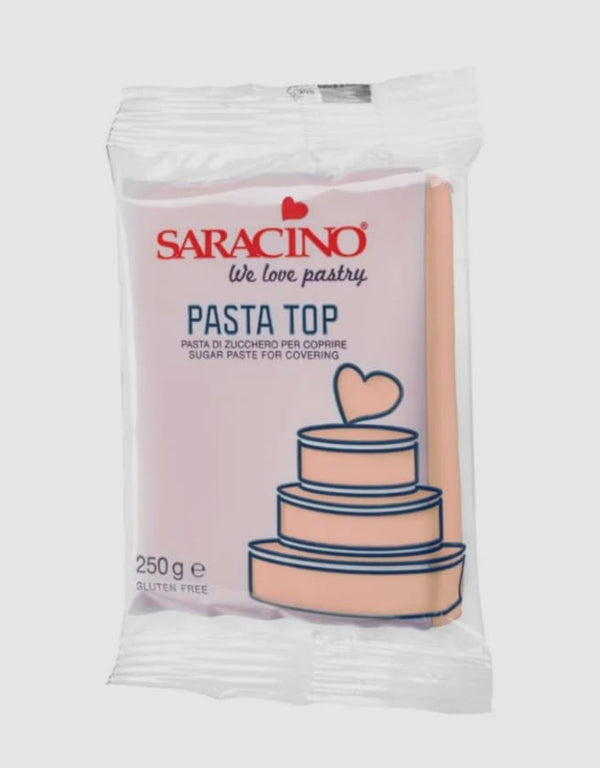Pasta de zahar, Saracino TOP, pentru acoperire si modelaj, Rose Bej nude, Saracino 250 gr