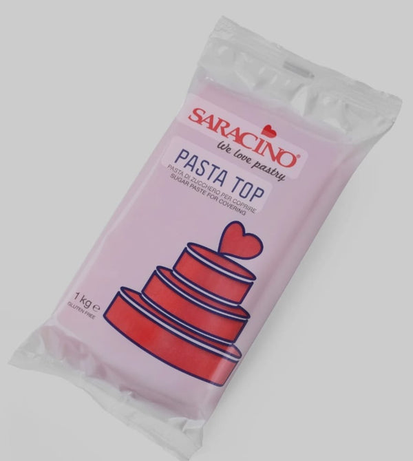 Pasta de zahar, Top pentru acoperire , 250 gr, Rosu, Saracino