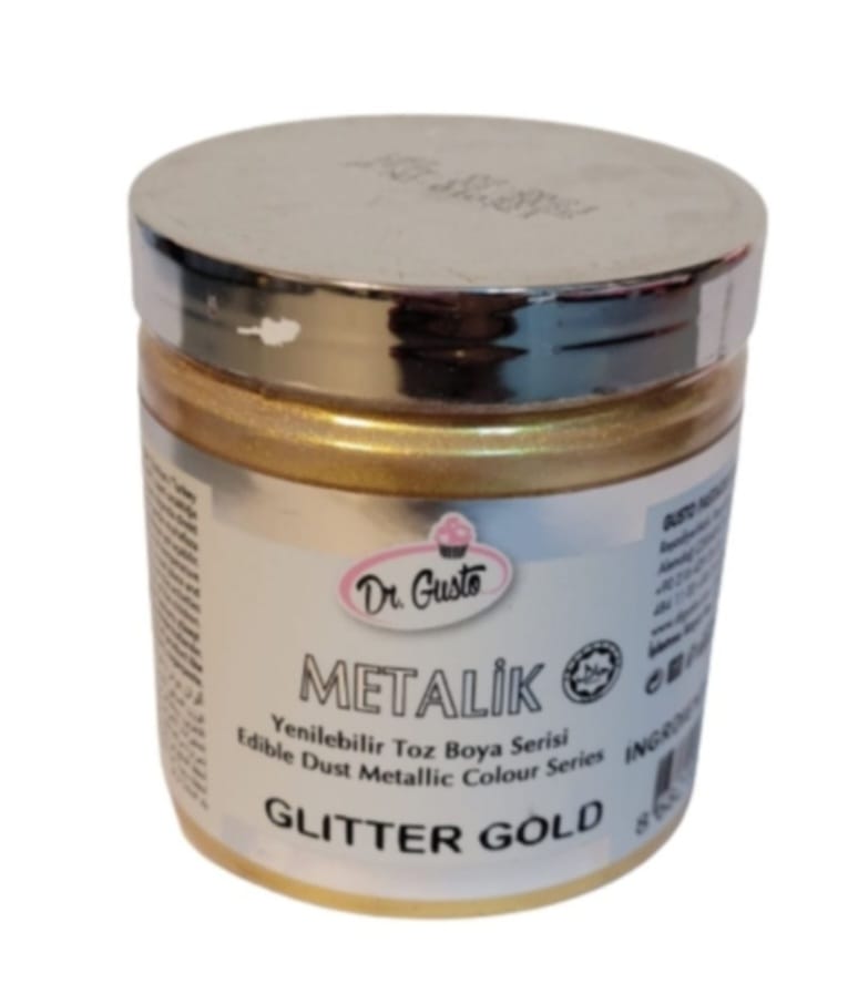 Colorant auriu,GLITTER gold, 50 gr, Metalik comestibil