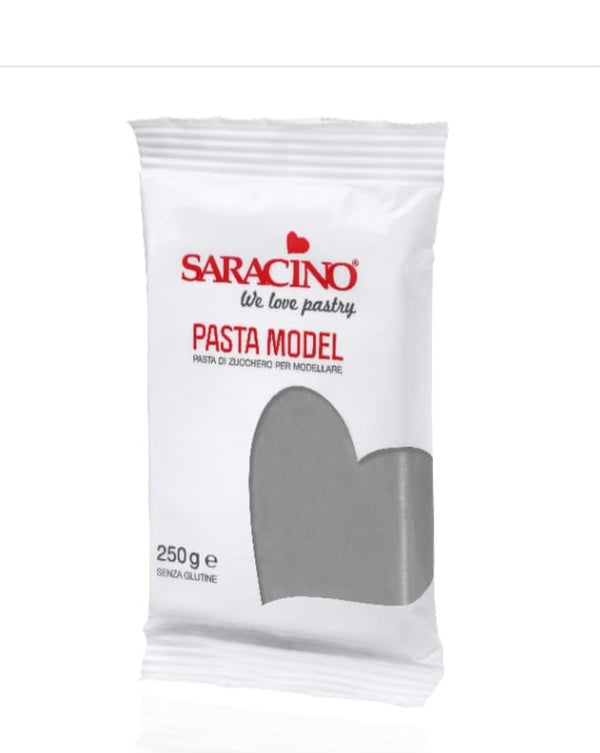Pasta de zahar, pentru acoperire si modelaj Saracino PREMIUM, Gri , 250 gr