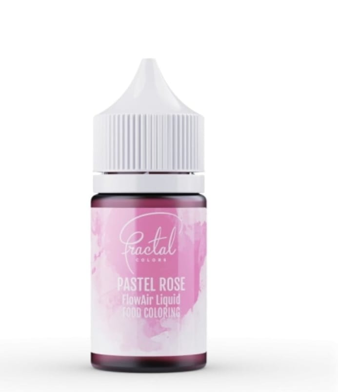 Colorant alimentar lichid pt aerograf, ciocolata, pasta de zahar, Pink/Roz Deschis- 30 g – Fractal