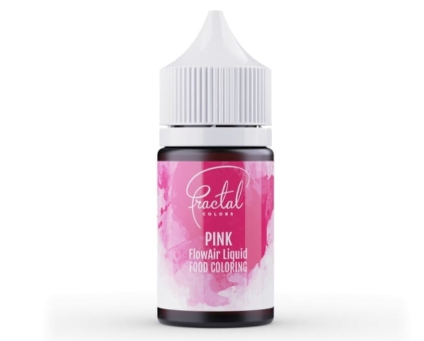 Colorant alimentar lichid pt aerograf, ciocolata, pasta de zahar, Pink/Roz- 30 g – Fractal