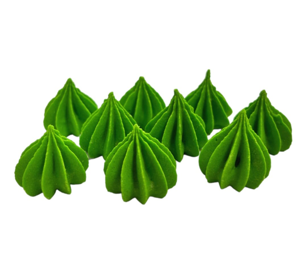 Mini bezele Verde-argintiu, 9 buc