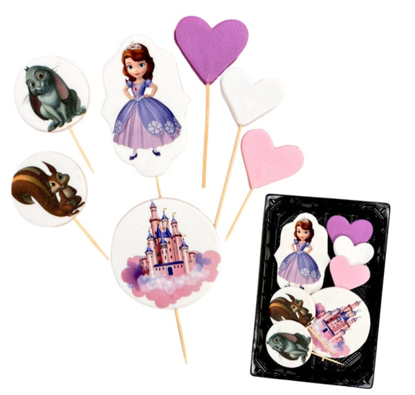 Decoratiuni pasta de zahar, Printesa Sofia, prevazute cu bete de sustinere