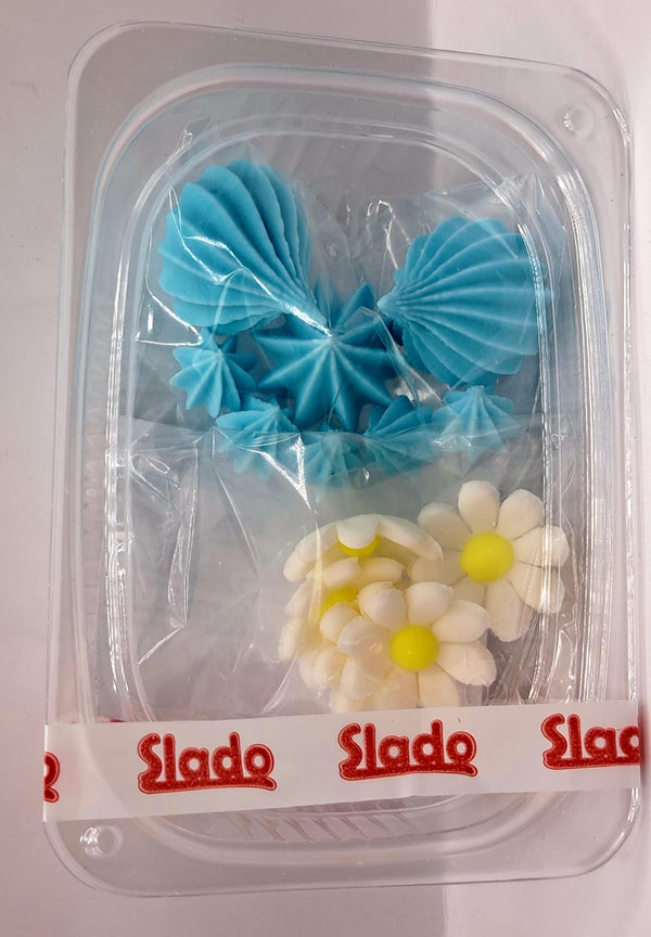 Bezele, albastru flori, 9 buc