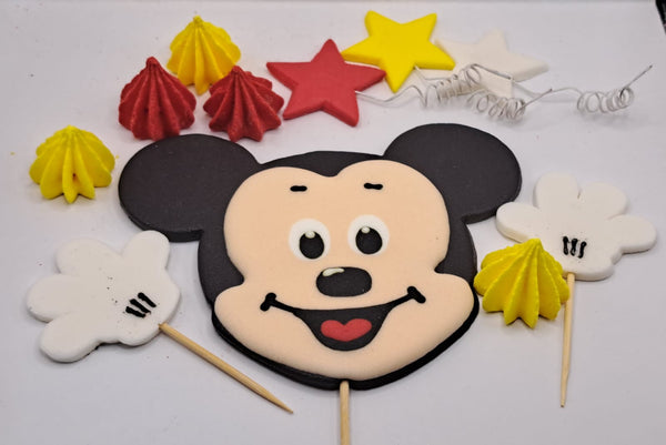 Decoratiuni pasta de zahar, Micky Mouse, prevazut cu bete de sustinere