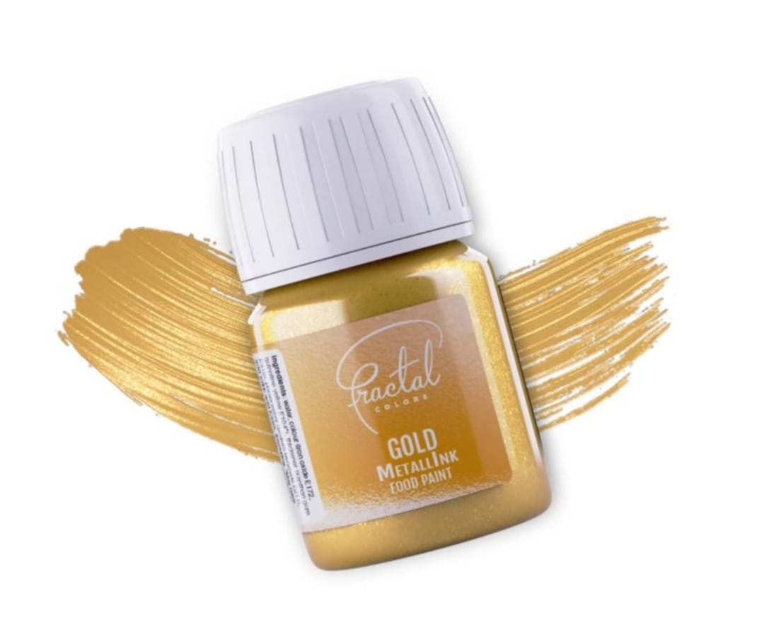Colorant alimentar Glitter gold/auriu, Fractal, 30 ml