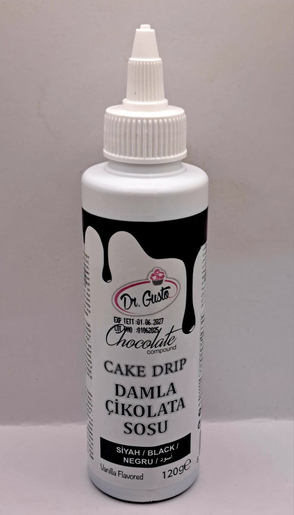 Cake drip, ciocolata temperata, 120 gr, Negru