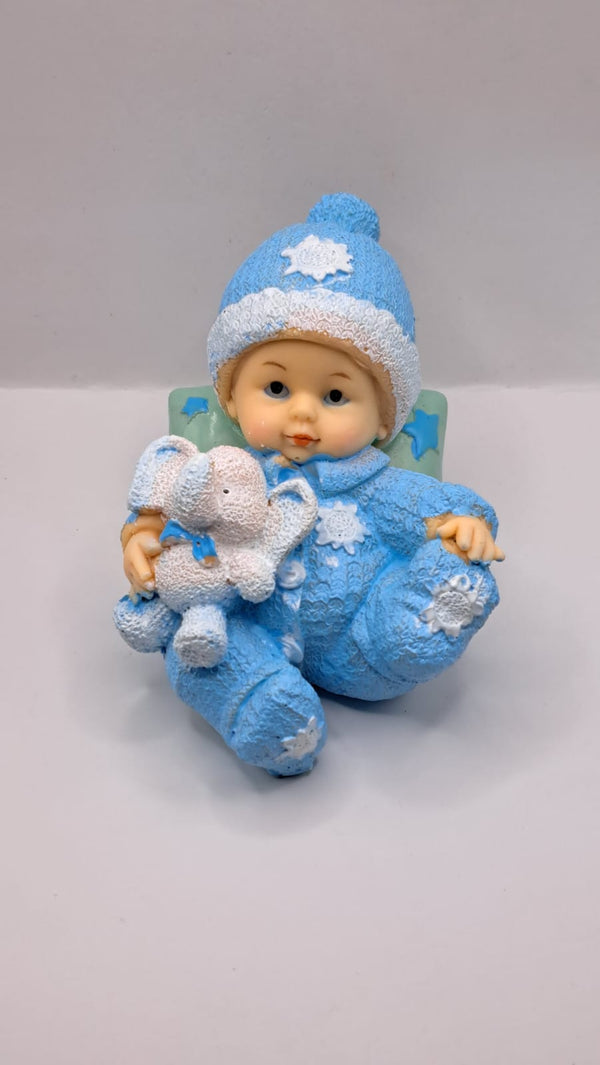 Decoratiuni decor, bebelus albastru , cu elefantel