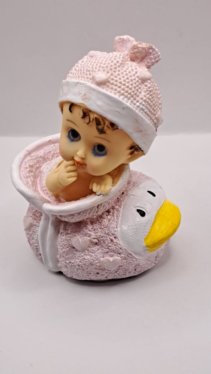 Decoratiuni bebe, ratusca roz, botez