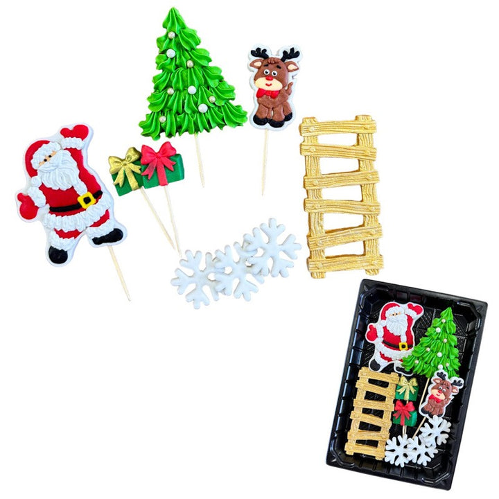 Decoratiuni pasta de zahar, Mos Craciun , scara, brad, diverse