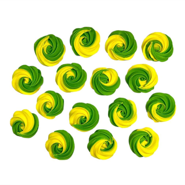 Decoratiuni pasta de zahar, bezele Verde-Galben