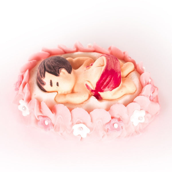 Decoratiuni pasta de zahar, Bebelus, Botez, roz, nr 3