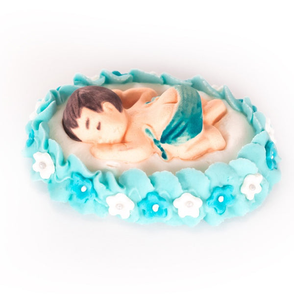 Decoratiuni pasta de zahar, Bebelus, Botez, albastru, nr 3