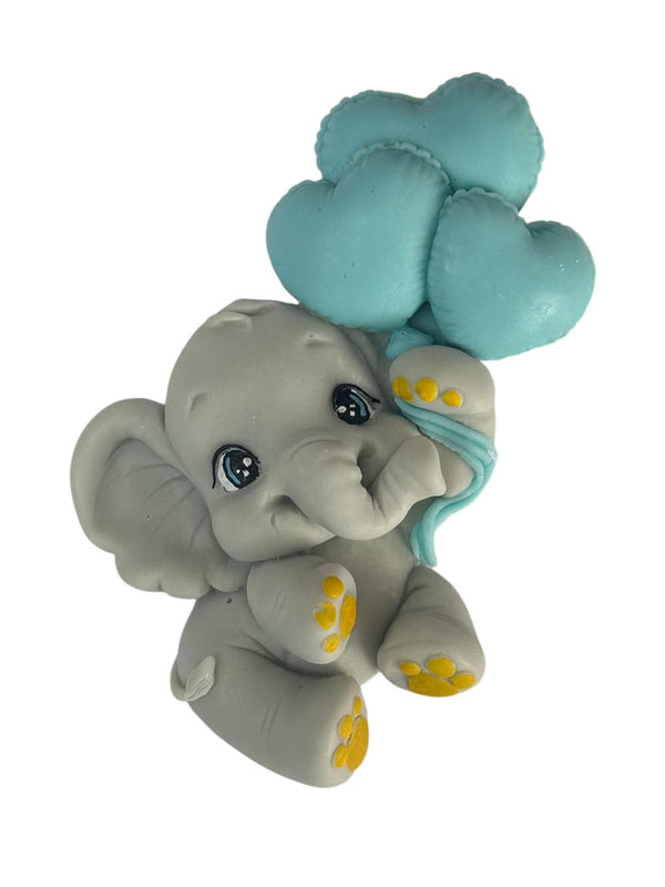 Decoratiuni pasta de zahar, Elefant, baloane albastre