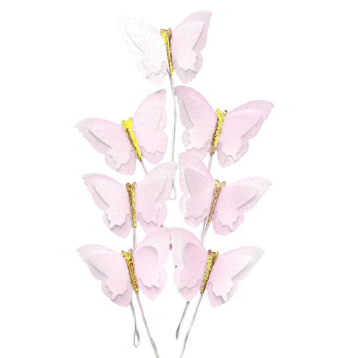 Decoratiuni pasta de zahar , Fluturi Roz din vafe