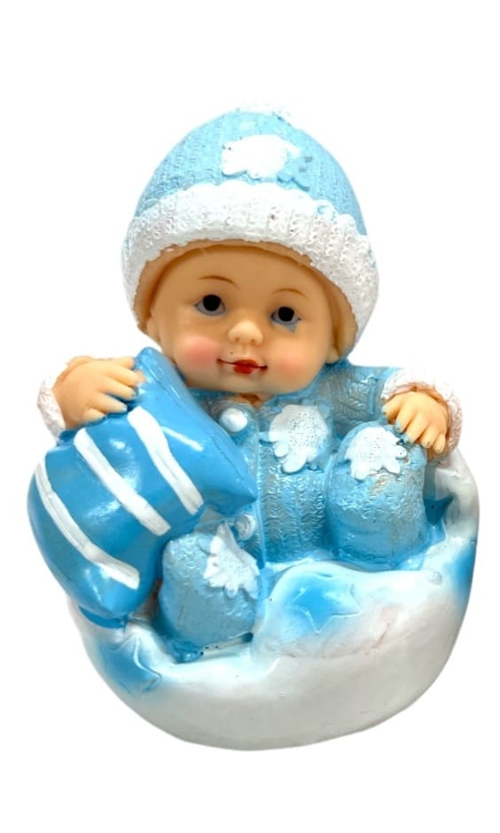 Decoratiuni decor, bebelus albastru , pernuta