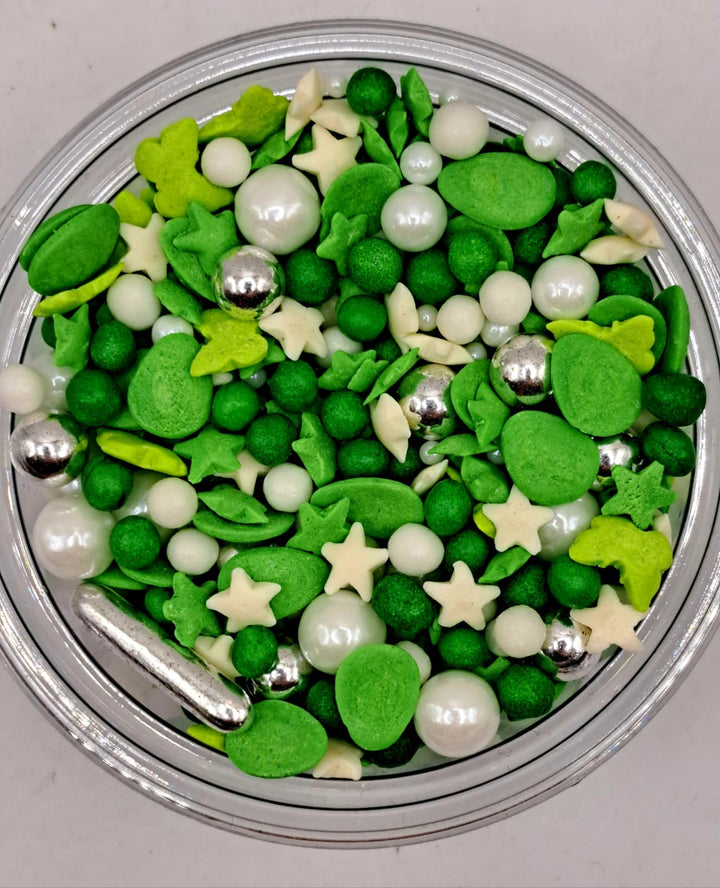 Perle comestibile, mix nr 10, verde confeti, 20 gr