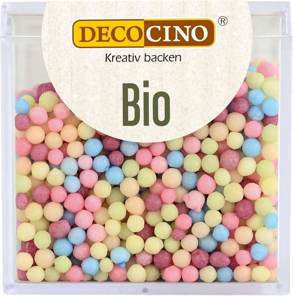 DECOCINO Organic Sprinkle Pearls - 60 grame - Sprinkles din dextroză organică