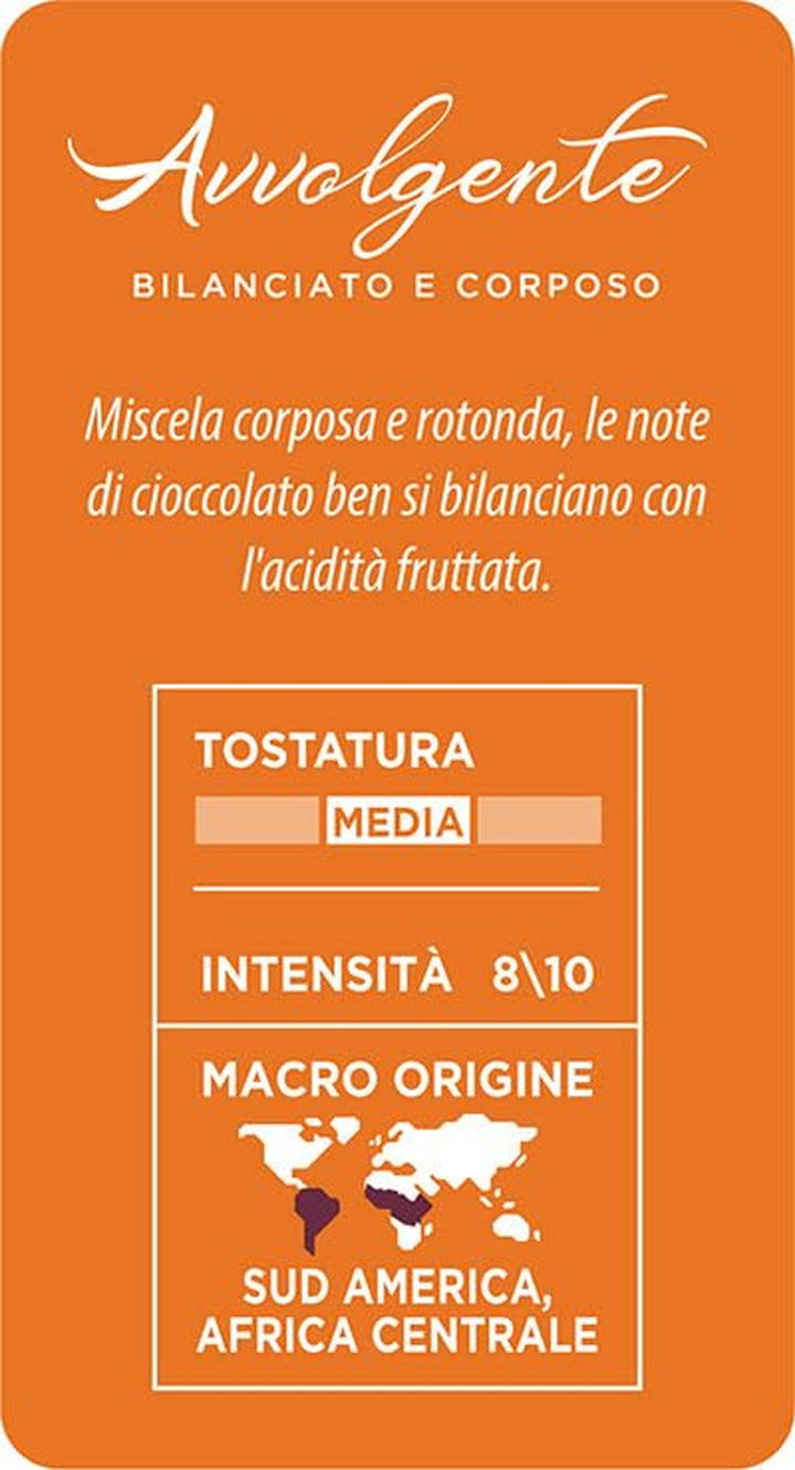 Caffè Mauro – Kaffeebohnen – 1 Kg – Avvolgente Mischung – Mittlere Röstung – Intensität 8/10 – Hergestellt in Italien – 1Kg Packung