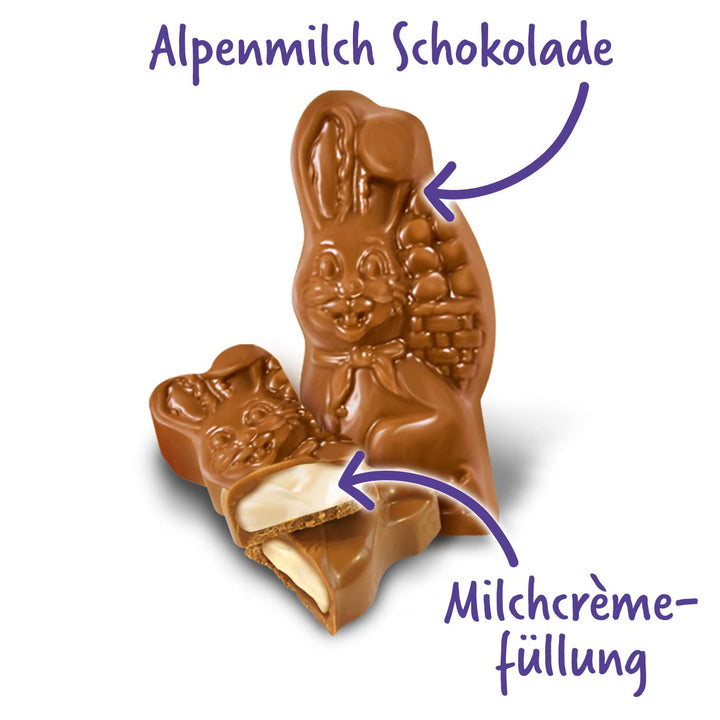 Milka Mini Schmunzelhasen 1 X 1.505G I Osterschokolade Großpackung I Gefüllt Mit Milchcréme I Süßigkeiten Zu Ostern Aus 100% Alpenmilch Schokolade