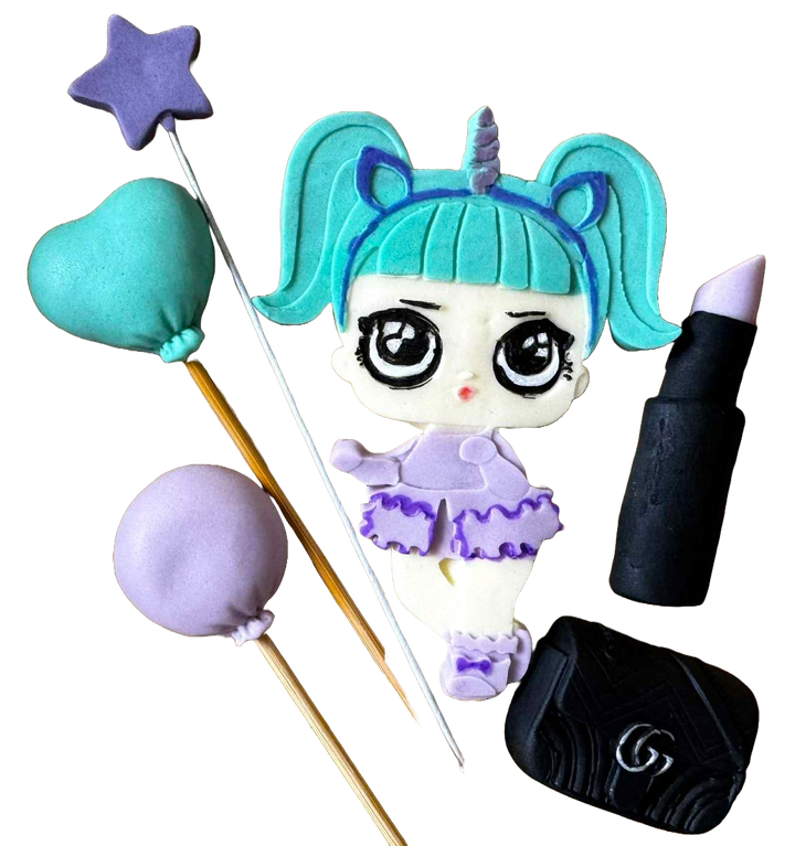 Set decoratiuni comestibile, Papusa LOL Decoratiuni din Pasta de Zahar Nati Shop