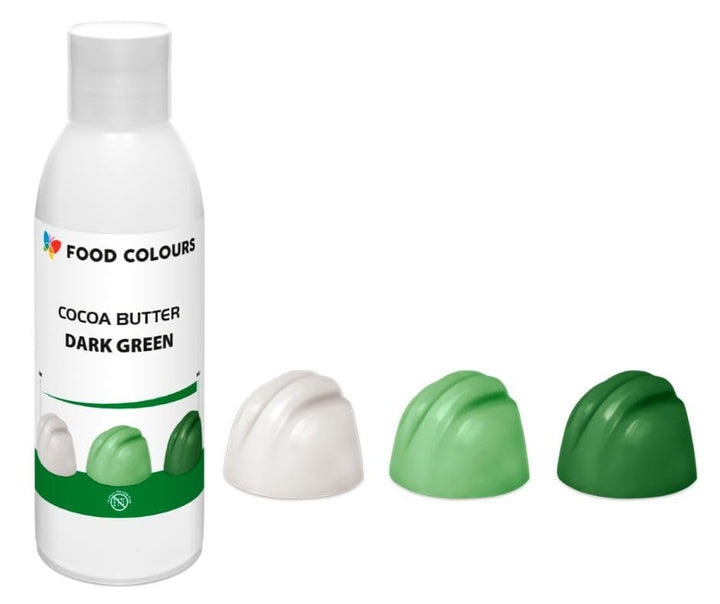 Food Colors Cocoa Butter DARK GREEN 100 G Kakaobutterbasierte Lebensmittelfarbe Für Schokolade, Pralinen, Fette Massen Und Cremes