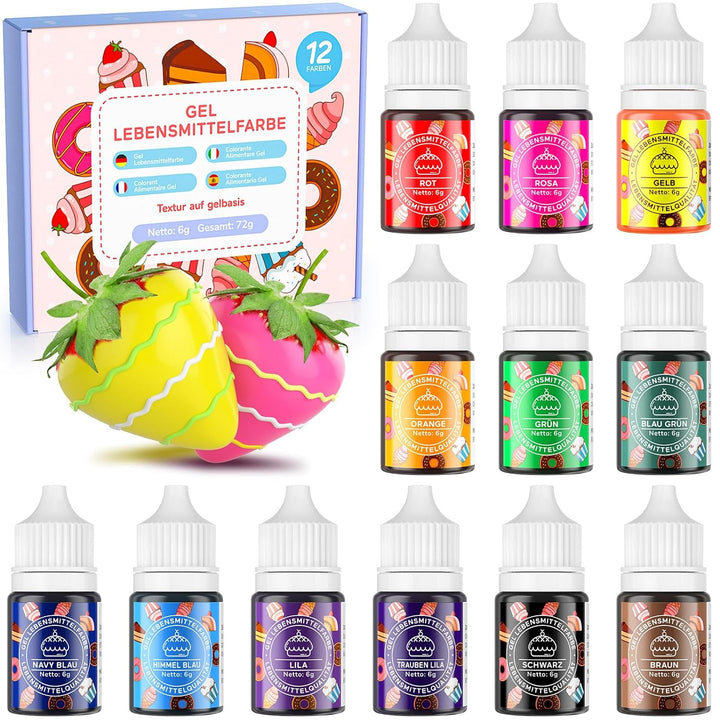 Fettlösliche Lebensmittelfarbe 15 Farben X 6Ml - Lebensmittelfarben Ölbasis Für Schokolade, Fondant, Cupcakes, Kuchen, Backen, Macaron - Food Coloring Für Tortendeko - 6Ml