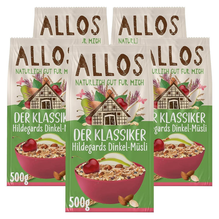 Allos, muesli de fructe de pădure neîndulcit, pachet 5 x 500 grame