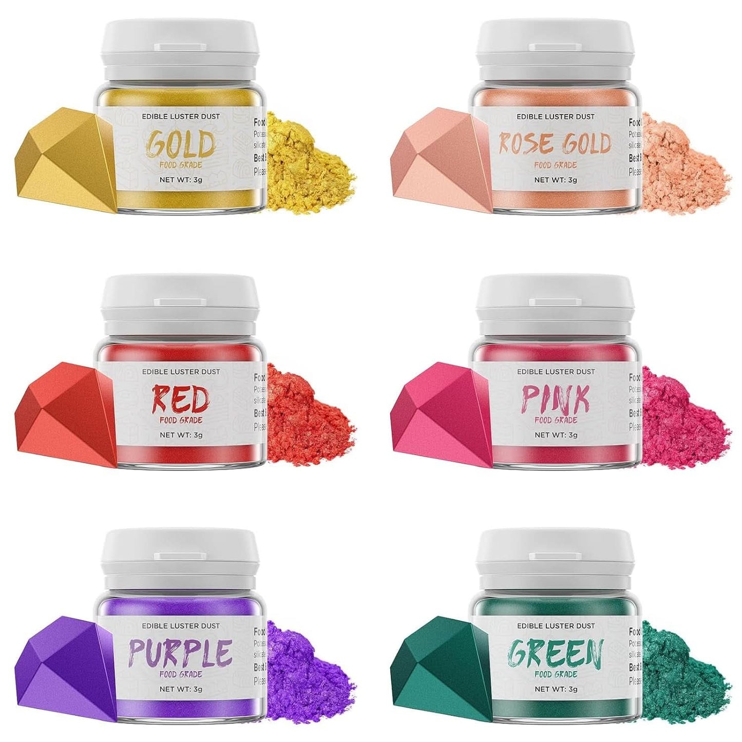 Glitter comestibil, 3 grame Naty Shop Culori clasice