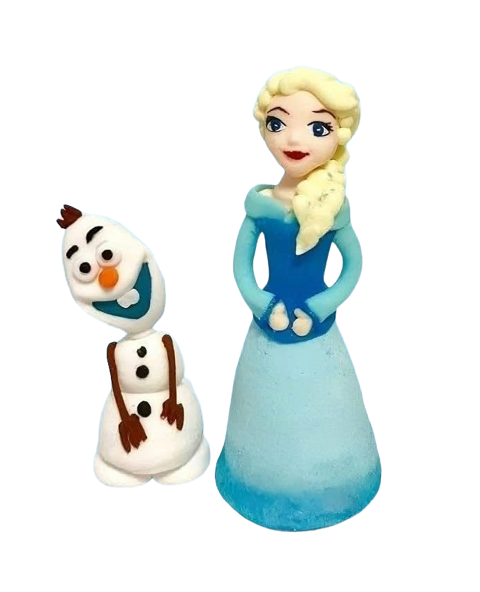 Set of 2 edible decorations, Elsa and Olaf