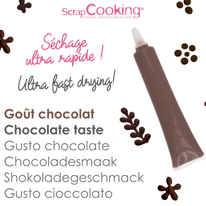 Scrapcooking - Schokoladenstift Braun - Zuckerschrift Schoko 25 G - Essbarer Dekorativer Zuckerstift - Schreiben Und Zeichnen - Beschriftung Von Fondant, Glasuren, Torten - 6801