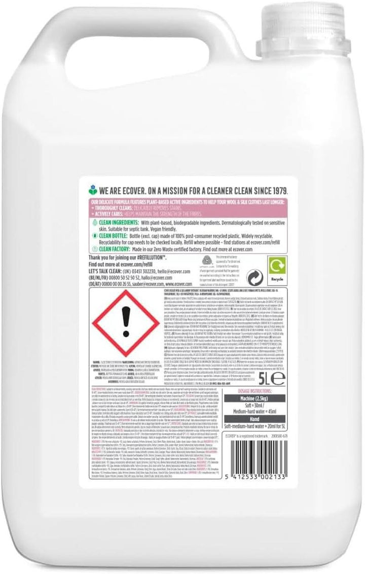Detergent Ecover Delicates Wool & Delicates (5 litri, 111 spalari), cu ingrediente vegetale, pentru textile delicate Naty Shop