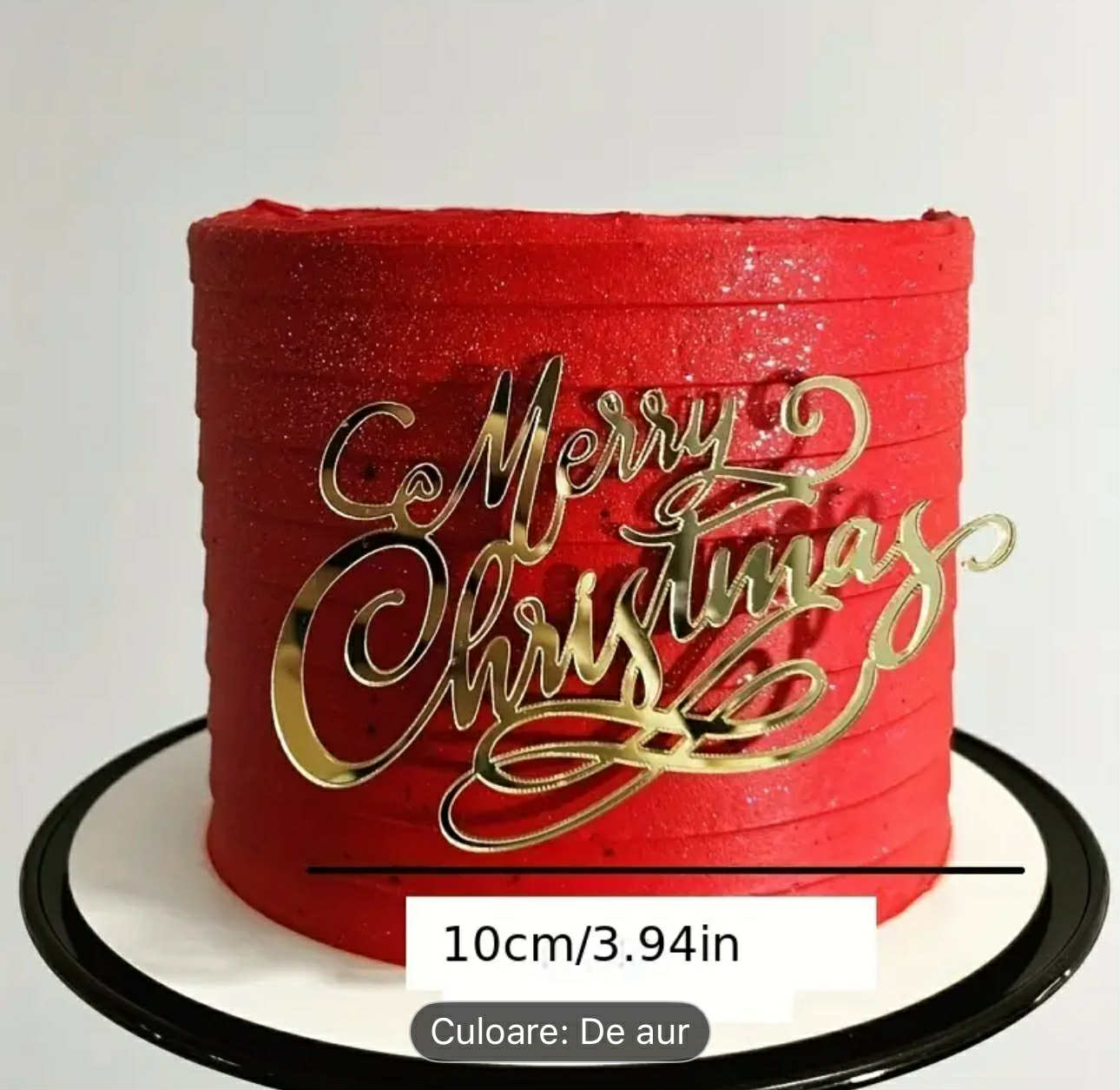 Decoratiune Necomestibila Acril Merry Christmas - Stralucitoare Culoare Auriu Design Elegant Pentru Suport Decorativ