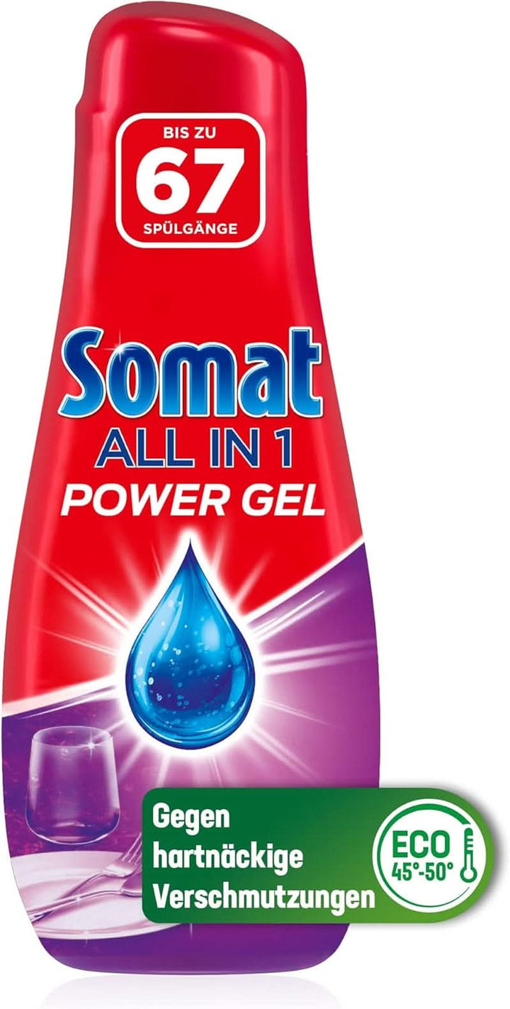 Somat All in 1 Power Gel (67 cicluri de clătire), Lichid de spălat vase pentru curățare puternică Naty Shop 67 Spalari