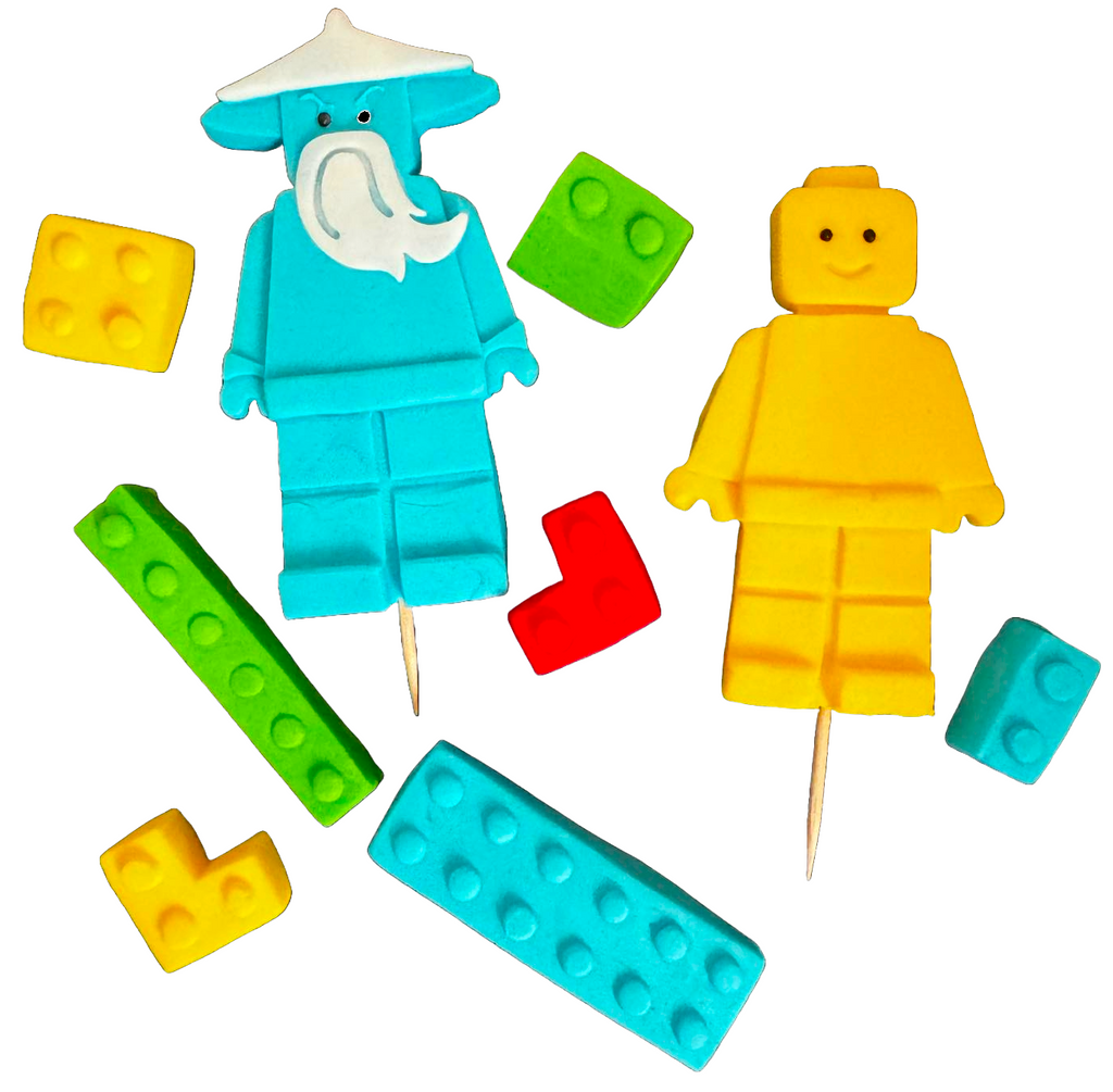 Set 9 decoratiuni comestibile din zahar, Lego - Nati Shop 