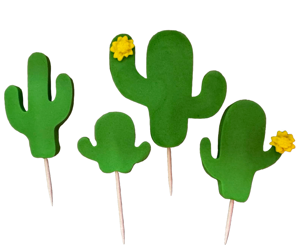 Set 4 decoratiuni comestibile din zahar, Cactusi - Nati Shop 