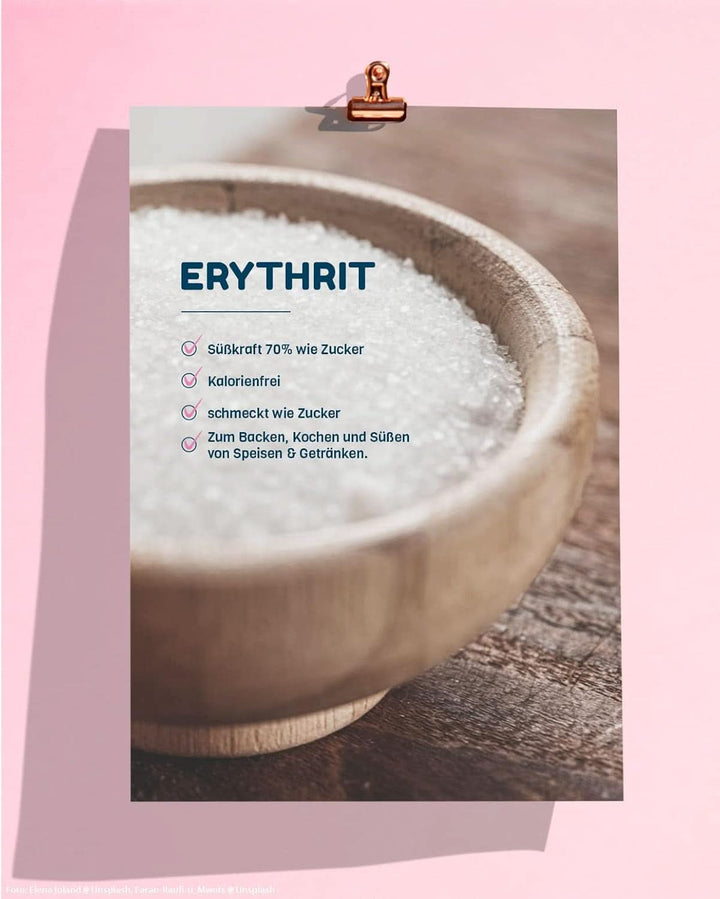 No Sugar, Erythritol natural fără calorii, utilizabil ca înlocuitor de zahăr, 4,5 Kg