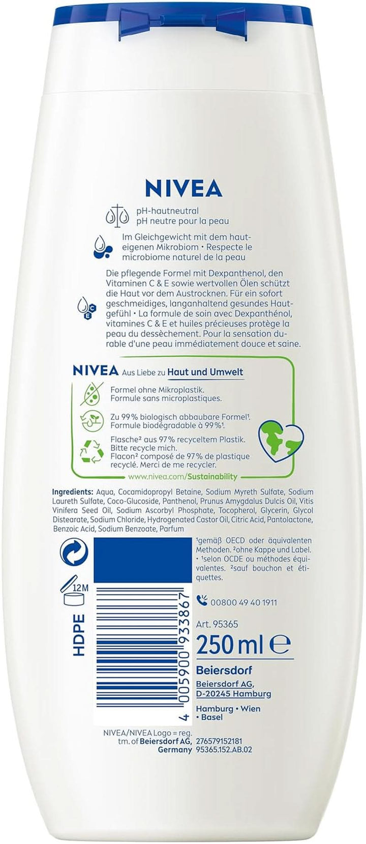 NIVEA, gel de dus cu dexpanthenol, 250 ml