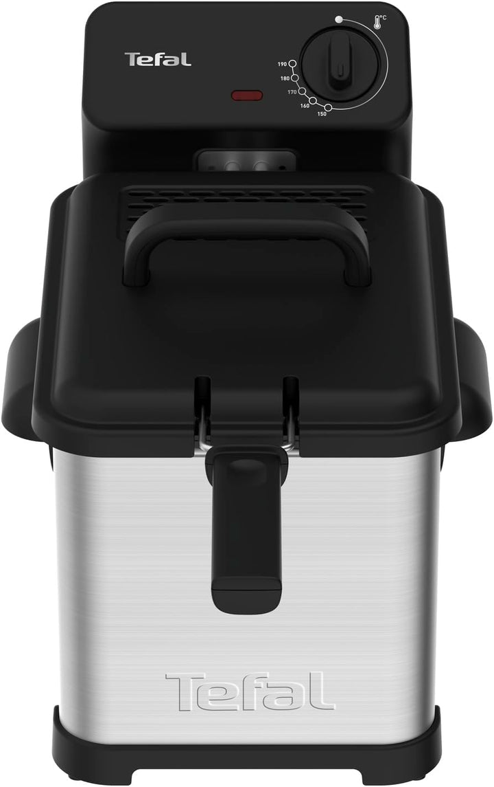 Tefal Family Pro Access 4,0L Fritteuse, 3000 Watt, Semiprofessionell Mit Öl, Herausnehmbarer Ölbehälter, Kühlzonen-Technologie, Leichte Reinigung, Knusprige Pommes, Edelstahl, Schwarz, FR5030