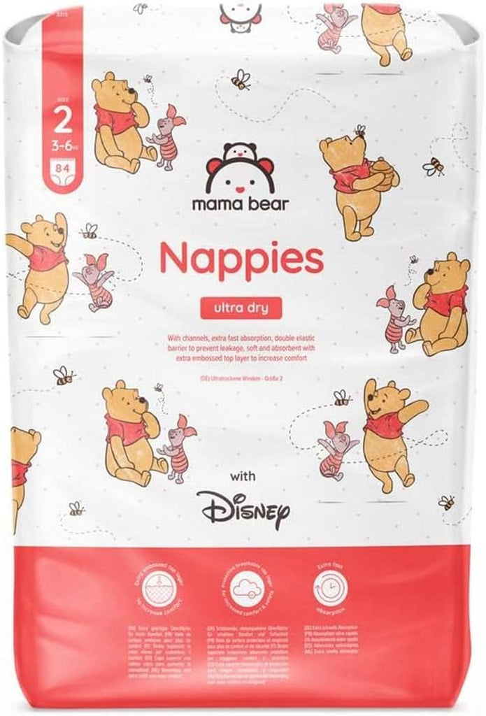 Scutece Mama Bear Disney Ultra Dry mărimea 4 (8-14 kg), alb, 84 bucăți (1 pachet)