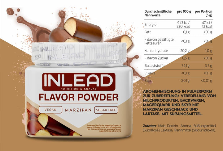 - Flavor Powder | Kalorienarmes Geschmackspulver | Zum Süßen Von Quark & Joghurt | Perfekt Zum Backen | Kalorienarm & Zuckerfrei | Flavour Pulver - 50 Portionen - 250G (Marzipan)